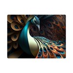 Colorful Peacock Bird Feathers Premium Plush Fleece Blanket (Mini) 35 x27  Blanket Front