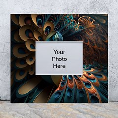 Colorful Peacock Bird Feathers White Wall Photo Frame 5  X 7  by Vaneshop