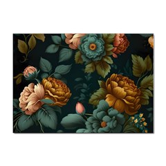 Floral Flower Blossom Turquoise Sticker A4 (10 Pack) by Vaneshop