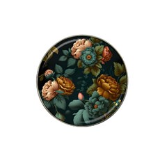 Floral Flower Blossom Turquoise Hat Clip Ball Marker (4 Pack) by Vaneshop