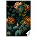 Floral Flower Blossom Turquoise Canvas 24  x 36  23.35 x34.74  Canvas - 1