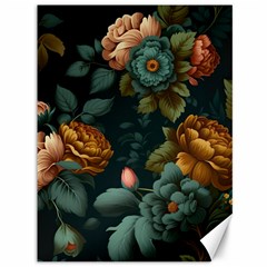 Floral Flower Blossom Turquoise Canvas 36  X 48  by Vaneshop