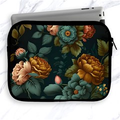 Floral Flower Blossom Turquoise Apple Ipad 2/3/4 Zipper Cases by Vaneshop