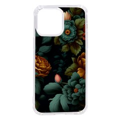 Floral Flower Blossom Turquoise Iphone 14 Pro Max Tpu Uv Print Case