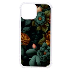 Floral Flower Blossom Turquoise Iphone 13 Mini Tpu Uv Print Case