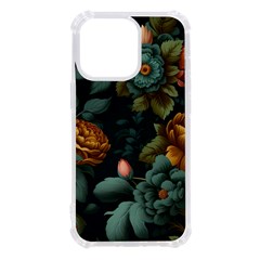 Floral Flower Blossom Turquoise Iphone 13 Pro Tpu Uv Print Case