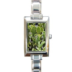 Cactus Flora Flower Nature Floral Rectangle Italian Charm Watch by Vaneshop