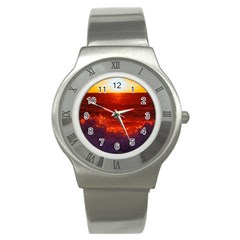 Sea Beach Sunset Sunrise Twilight Stainless Steel Watch by Vaneshop