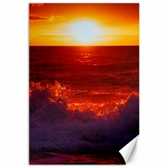 Sea Beach Sunset Sunrise Twilight Canvas 12  X 18  by Vaneshop