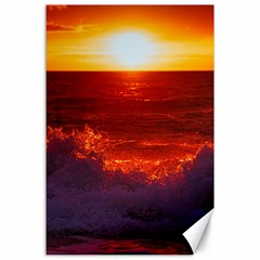 Sea Beach Sunset Sunrise Twilight Canvas 24  X 36  by Vaneshop