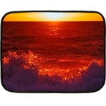 Sea Beach Sunset Sunrise Twilight Two Sides Fleece Blanket (Mini) 35 x27  Blanket Front