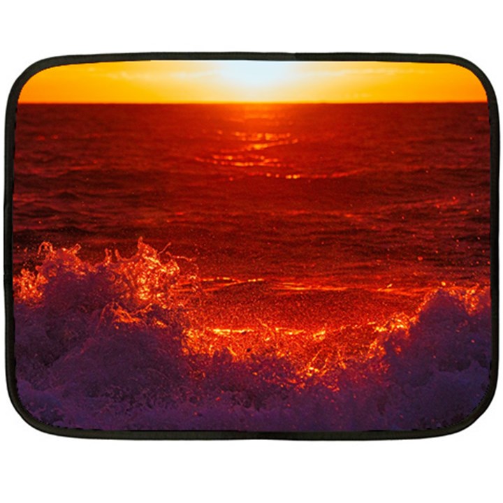 Sea Beach Sunset Sunrise Twilight Two Sides Fleece Blanket (Mini)