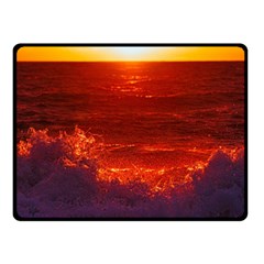 Sea Beach Sunset Sunrise Twilight Two Sides Fleece Blanket (small) by Vaneshop