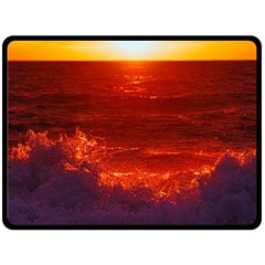 Sea Beach Sunset Sunrise Twilight Two Sides Fleece Blanket (large) by Vaneshop