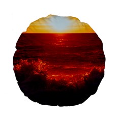 Sea Beach Sunset Sunrise Twilight Standard 15  Premium Flano Round Cushions by Vaneshop