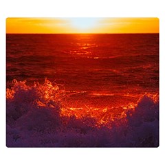 Sea Beach Sunset Sunrise Twilight Two Sides Premium Plush Fleece Blanket (small) by Vaneshop