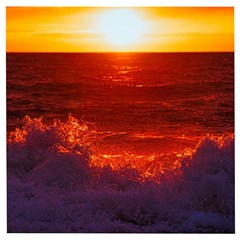 Sea Beach Sunset Sunrise Twilight Wooden Puzzle Square