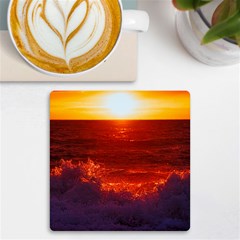 Sea Beach Sunset Sunrise Twilight Uv Print Square Tile Coaster  by Vaneshop