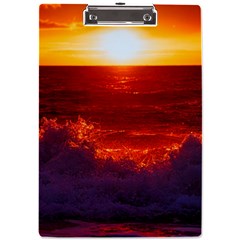 Sea Beach Sunset Sunrise Twilight A4 Acrylic Clipboard by Vaneshop