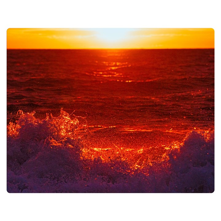 Sea Beach Sunset Sunrise Twilight Premium Plush Fleece Blanket (Medium)