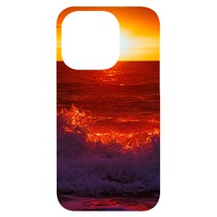 Sea Beach Sunset Sunrise Twilight Iphone 14 Pro Black Uv Print Case by Vaneshop