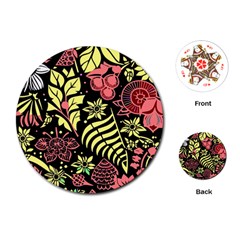 Flower Leaves Floral Flora Nature Playing Cards Single Design (round) by Vaneshop