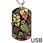 Flower Leaves Floral Flora Nature Dog Tag USB Flash (One Side) Front