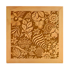 Flower Leaves Floral Flora Nature Wood Photo Frame Cube by Vaneshop