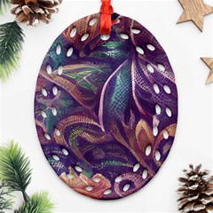 Abstract African Art Pattern Oval Filigree Ornament (two Sides)