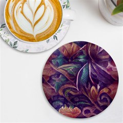 Abstract African Art Pattern Uv Print Round Tile Coaster by Vaneshop