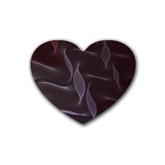 Curve Wave Line Texture Element Rubber Coaster (heart) by Vaneshop