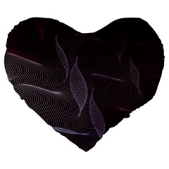 Curve Wave Line Texture Element Large 19  Premium Heart Shape Cushions by Vaneshop