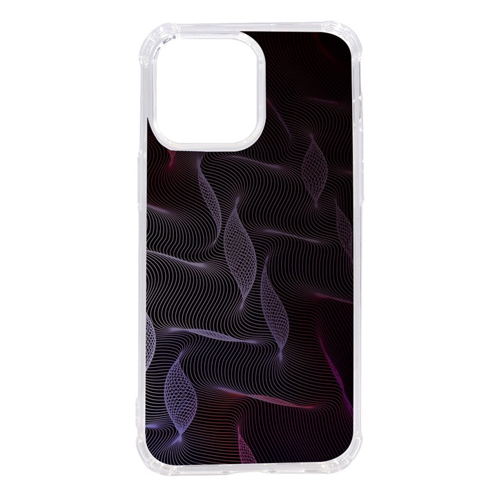 Curve Wave Line Texture Element iPhone 14 Pro Max TPU UV Print Case