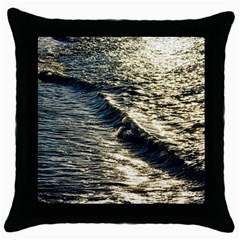 Wave Water Surface Sea Ocean Liquid Throw Pillow Case (black) by Vaneshop