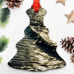 Wave Water Surface Sea Ocean Liquid Christmas Tree Ornament (two Sides) by Vaneshop