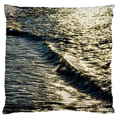 Wave Water Surface Sea Ocean Liquid Standard Premium Plush Fleece Cushion Case (one Side) by Vaneshop