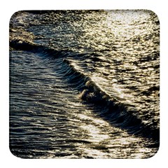 Wave Water Surface Sea Ocean Liquid Square Glass Fridge Magnet (4 Pack) by Vaneshop