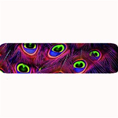 Peacock Feathers Color Plumage Large Bar Mat by Celenk