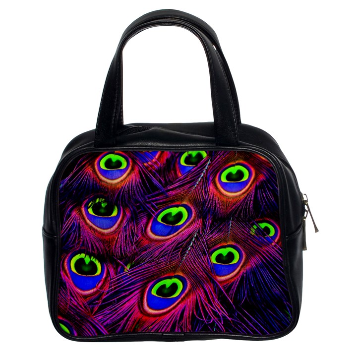 Peacock Feathers Color Plumage Classic Handbag (Two Sides)