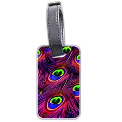 Peacock Feathers Color Plumage Luggage Tag (two Sides) by Celenk