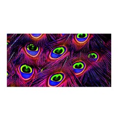 Peacock Feathers Color Plumage Satin Wrap 35  X 70  by Celenk