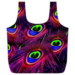 Peacock Feathers Color Plumage Full Print Recycle Bag (xxxl) by Celenk