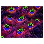 Peacock Feathers Color Plumage Two Sides Premium Plush Fleece Blanket (Extra Small) 40 x30  Blanket Front