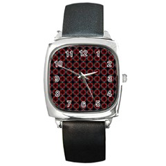 Pattern Design Artistic Decor Square Metal Watch by Celenk