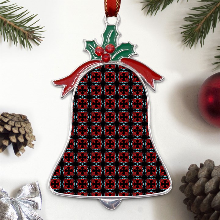 Pattern Design Artistic Decor Metal Holly Leaf Bell Ornament