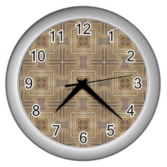 Abstract Wood Design Floor Texture Wall Clock (silver) by Celenk