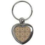 Abstract Wood Design Floor Texture Key Chain (Heart) Front