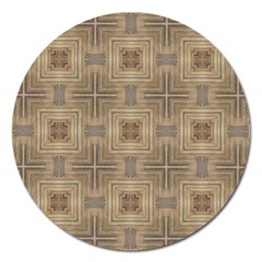 Abstract Wood Design Floor Texture Magnet 5  (round) by Celenk