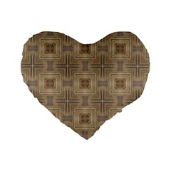 Abstract Wood Design Floor Texture Standard 16  Premium Flano Heart Shape Cushions by Celenk