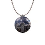 Castle Building Architecture 1  Button Necklace Front